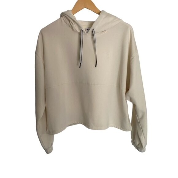 Champion Cream Cropped Hoodie Sweatshirt XLarge - Picture 1 of 3